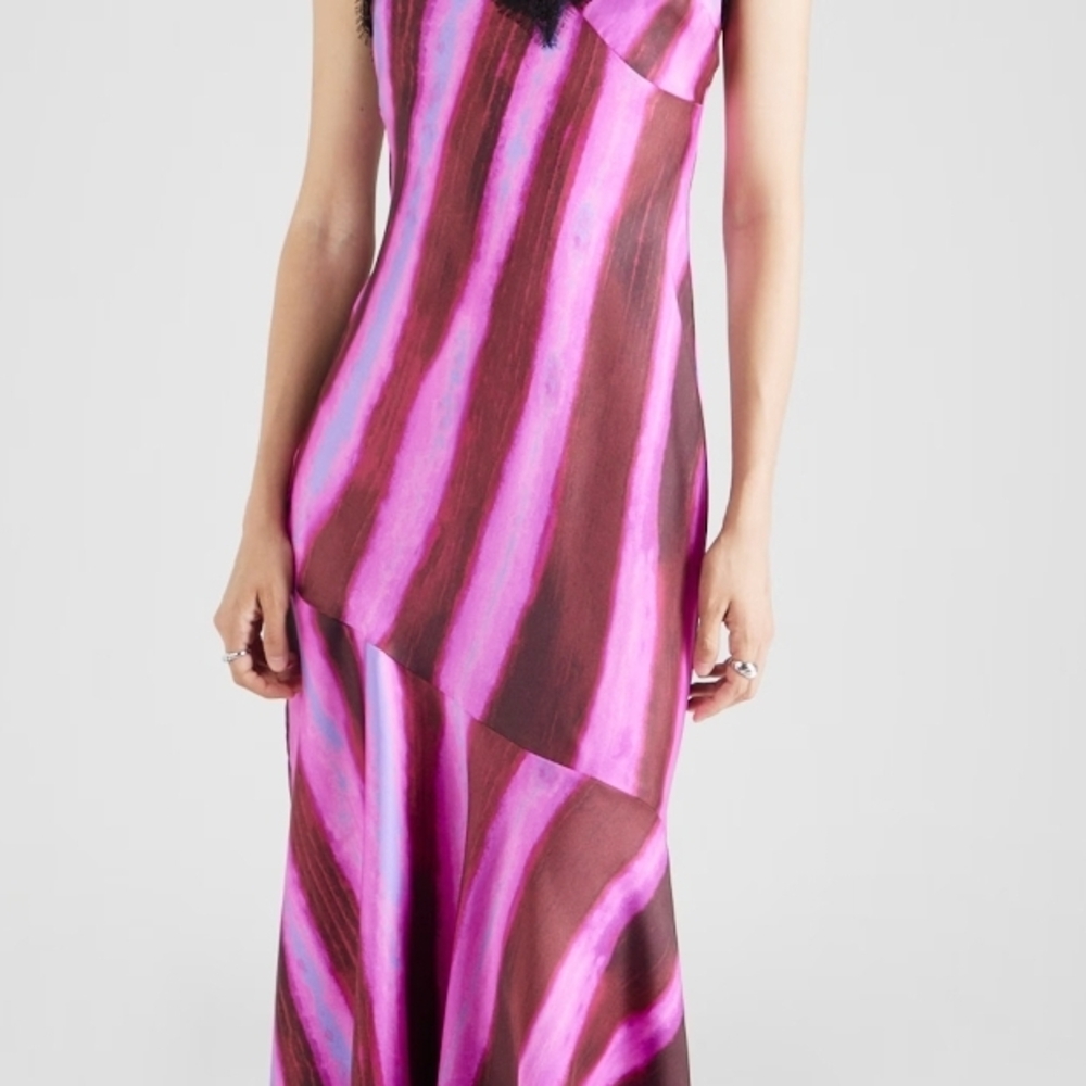 Topshop Vibrant Pink and Purple Midi Dress